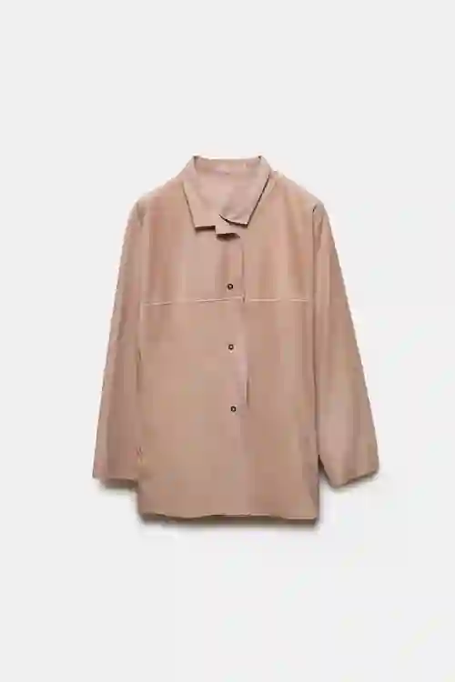 SOBRECAMISA DE PIEL EDNA ROSA