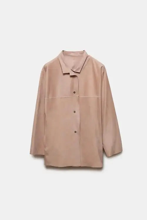 SOBRECAMISA DE PIEL EDNA ROSA
