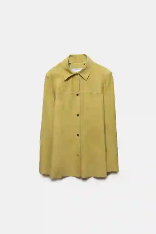 SOBRECAMISA DE PIEL RANDA AMARILLA