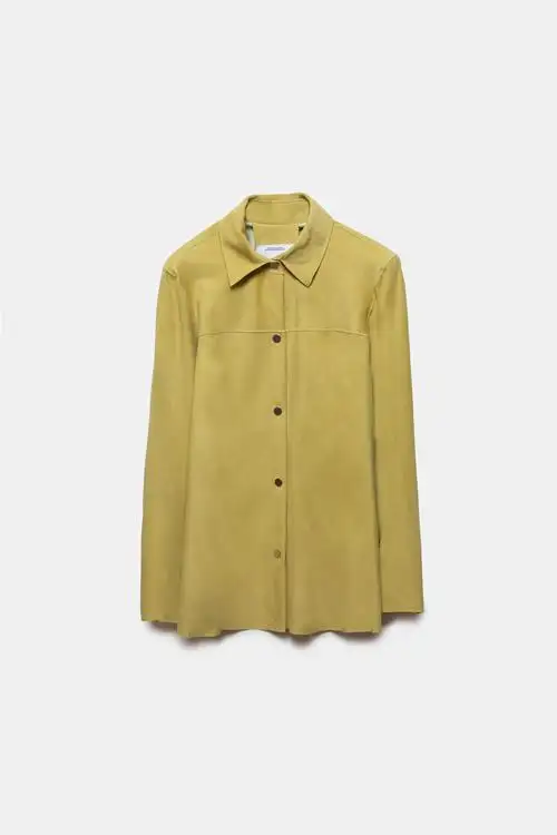 SOBRECAMISA DE PIEL RANDA AMARILLA