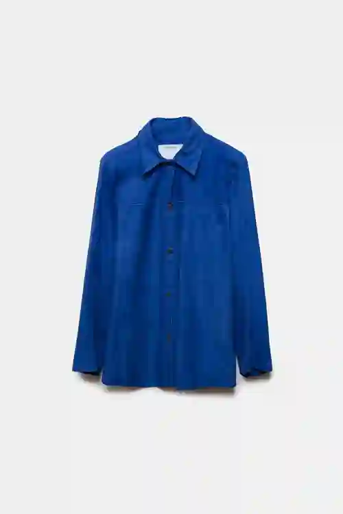 SOBRECAMISA DE PIEL RANDA AZUL
