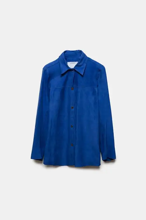 SOBRECAMISA DE PIEL RANDA AZUL