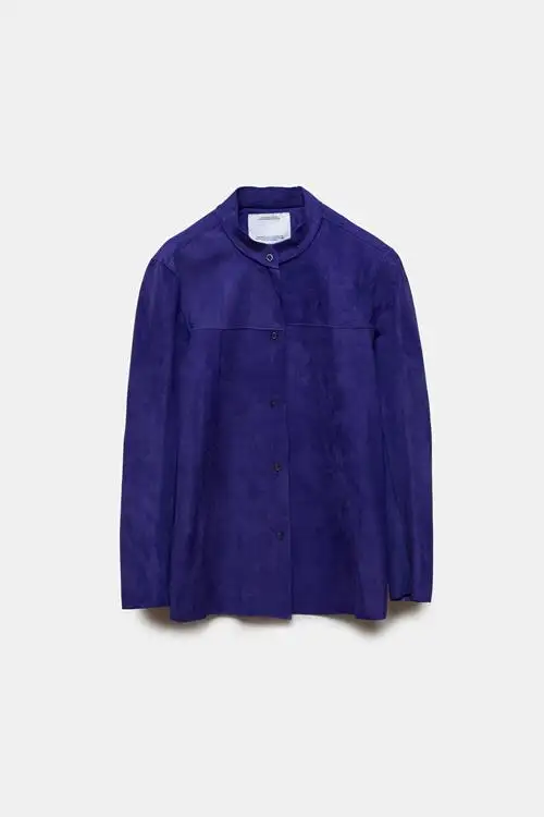 SOBRECAMISA DE PIEL RANDY MAO LILA
