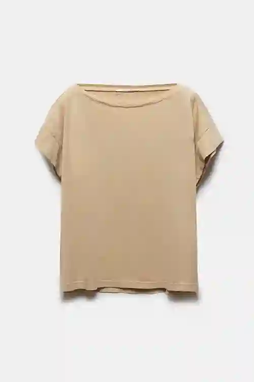 CAMISETA BEIGE DE ALGODÓN