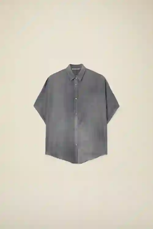 CAMISA DE SEDA ANTRACITA