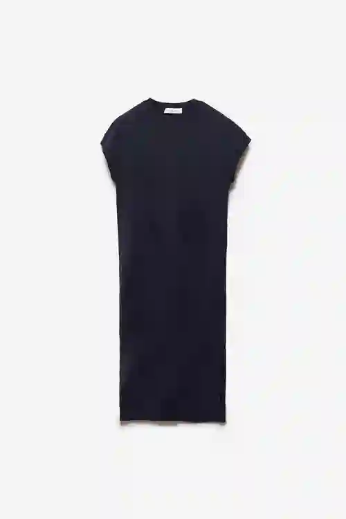 VESTIDO DE LANA Y CACHEMIRA NAVY