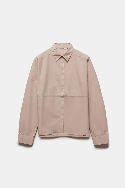 CAMISA DE POPELINA BEIGE