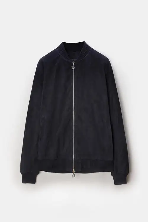 CHAQUETA BOMBER KEISUKE RIB AZUL MARINO