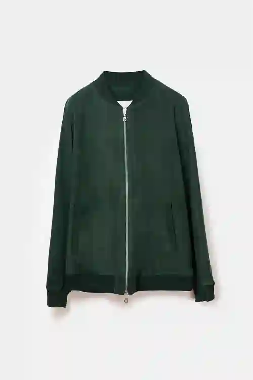CHAQUETA BOMBER KEISUKE RIB MOSS GREEN