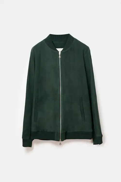CHAQUETA BOMBER KEISUKE RIB MOSS GREEN
