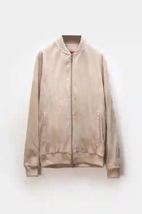 CHAQUETA BOMBER KEISUKE RIB IVORY