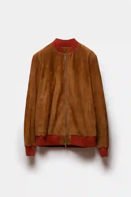 CHAQUETA BOMBER KEISUKE RIB CAMEL NARANJA