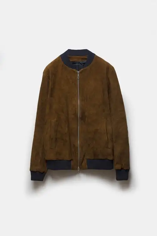 CHAQUETA BOMBER KEISUKE RIB TOBACCO