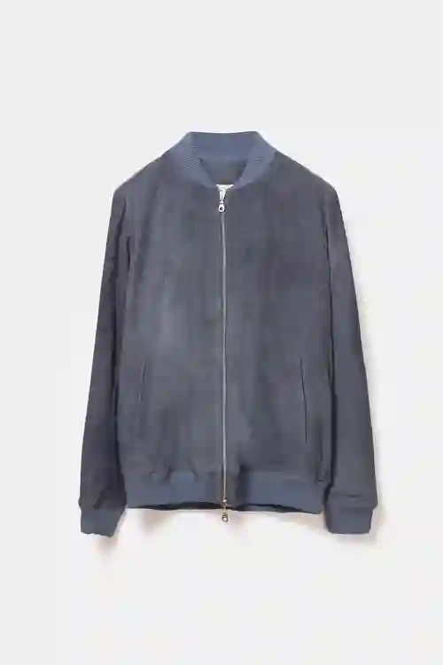 CHAQUETA BOMBER KEISUKE RIB STEEL BLUE