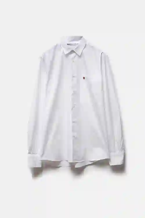 CAMISA BLANCA DEGUAY POPELÍN FLOWER