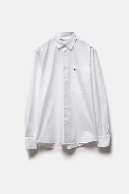 CAMISA BLANCA DEGUAY POPELÍN FLOWER
