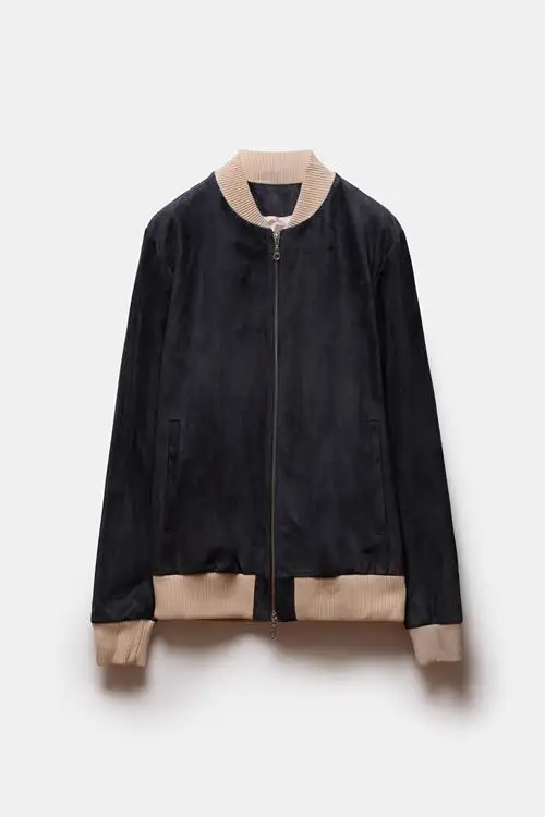 CHAQUETA BOMBER KEISUKE RIB CARBONE