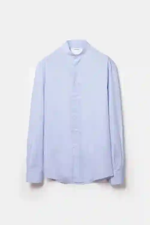 CAMISA CELESTE MAO POPELIN
