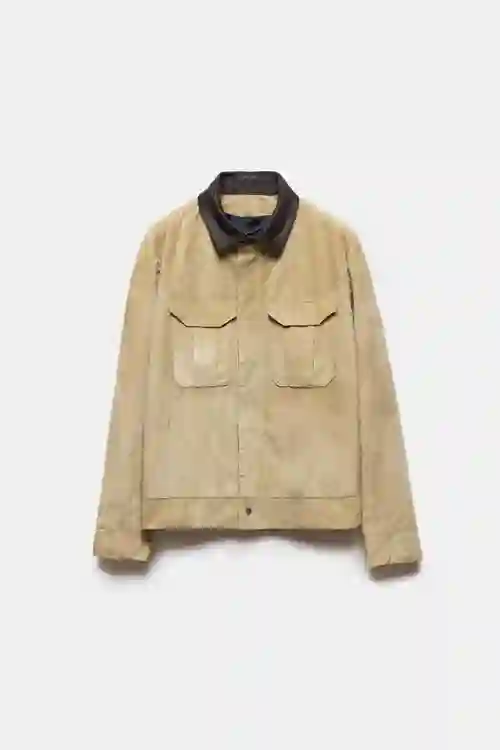 CHAQUETA DE PIEL GROPIUS BEIGE