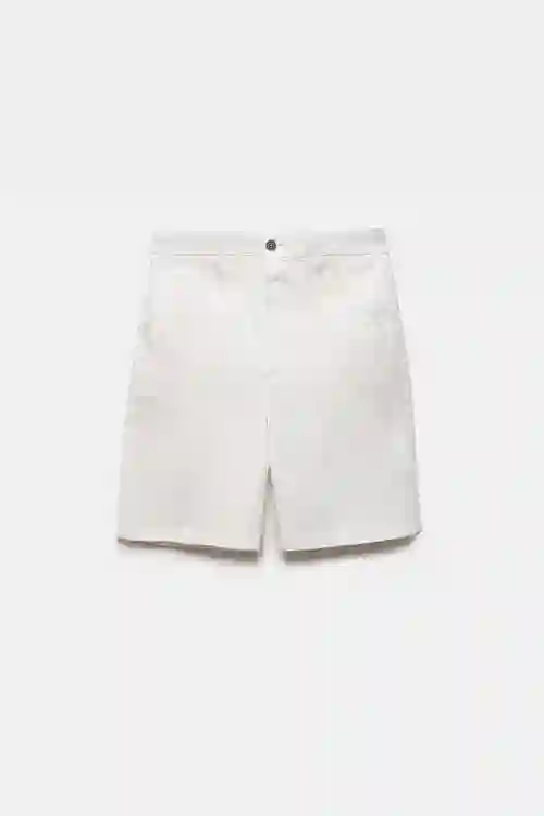 BERMUDA POPELÍN BLANCO ROTO