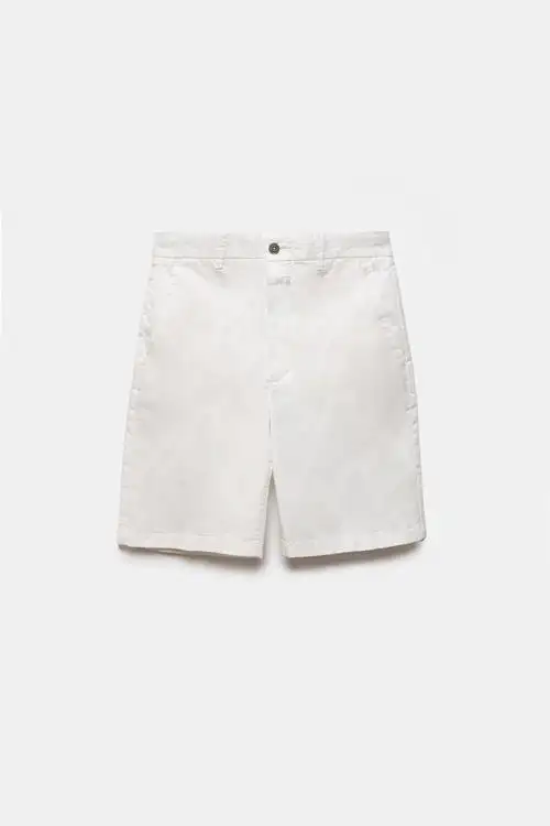 BERMUDA POPELÍN BLANCO ROTO
