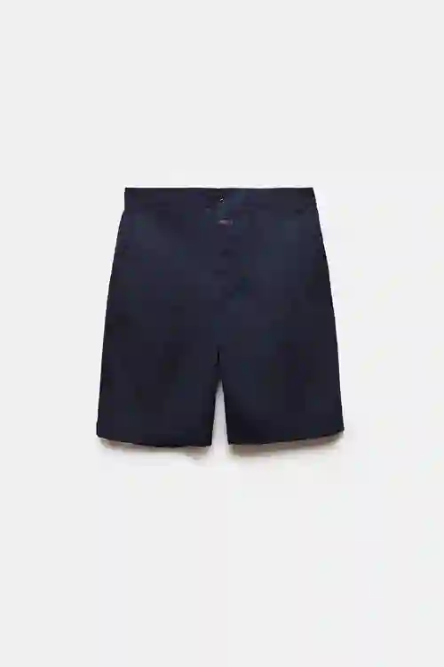 BERMUDA POPELÍN AZUL MARINO