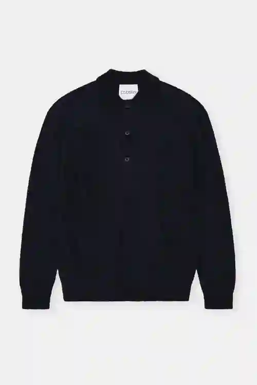JERSEY POLO DE LANA NAVY