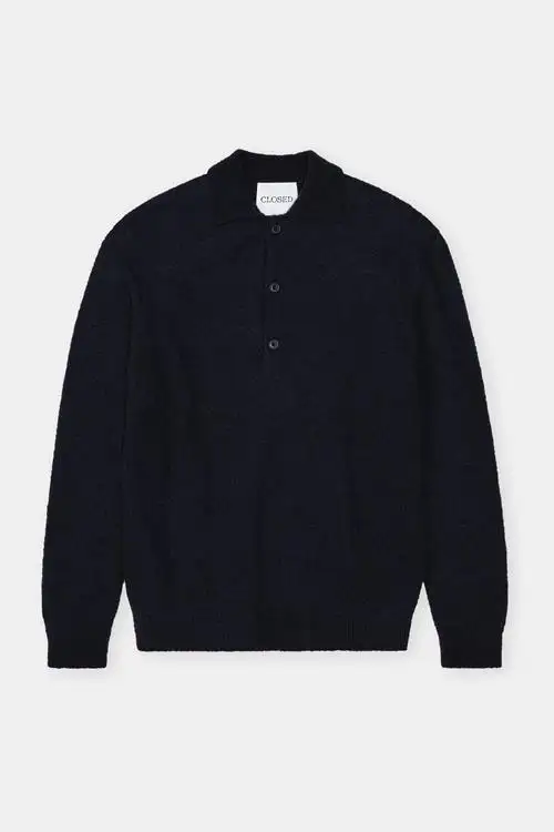 JERSEY POLO DE LANA NAVY