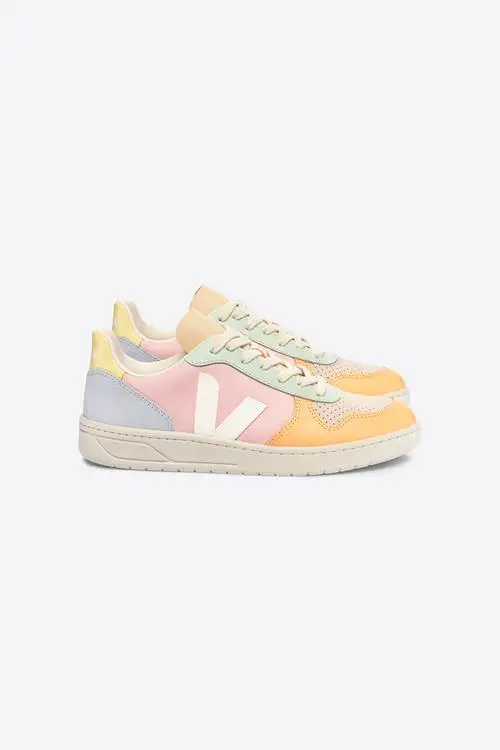 DEPORTIVA V-10 LEATHER PETALE WHITE MULTICO MUJER