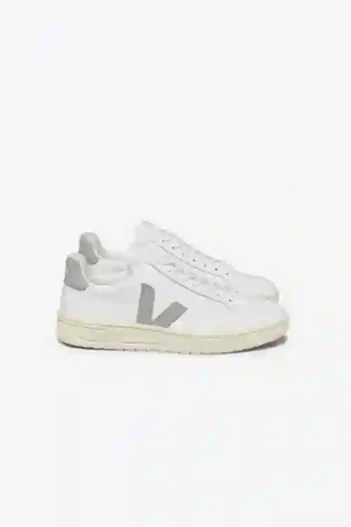 V-12 LEATHER WHITE LIGHT GREY MUJER
