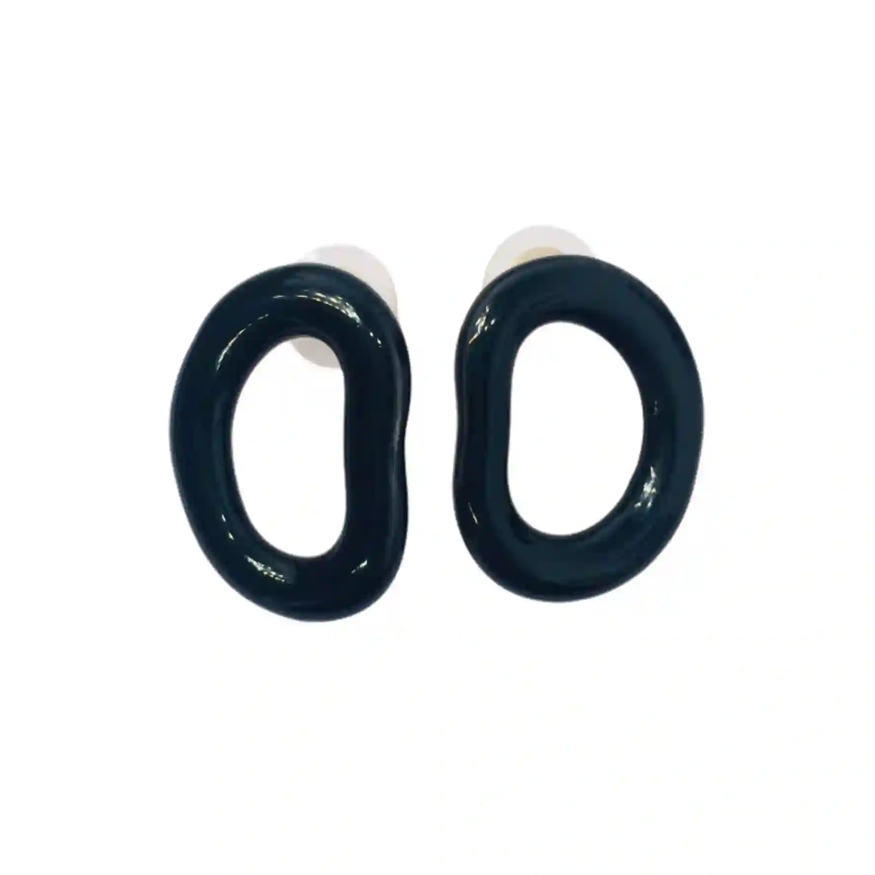 Pendientes de cerámica esmaltada Eman en negro