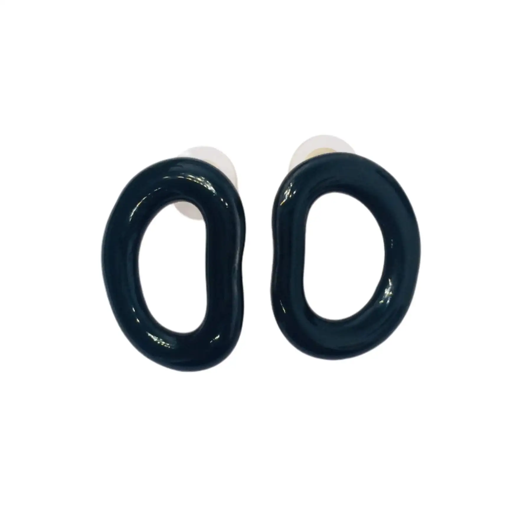 Pendientes de cerámica esmaltada Eman en negro