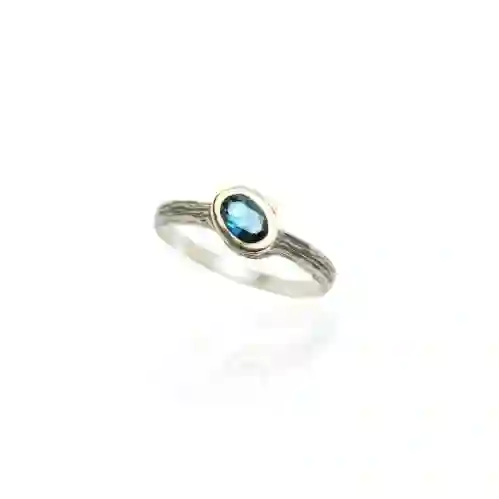 Anillo styliano plata y oro con topacio real