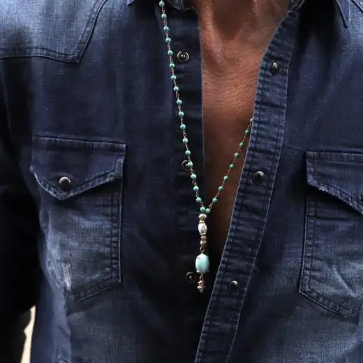 Collar hombre plata platadepalo balu