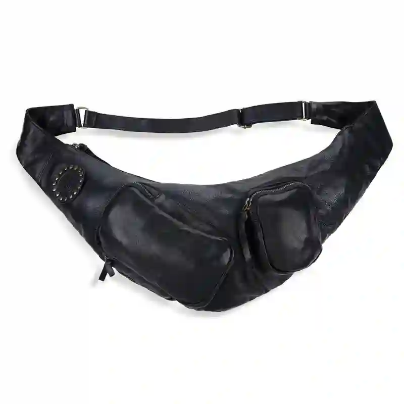 Riñonera Hombre Piel Negro