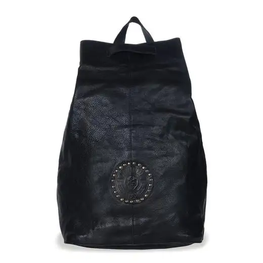 Mochila Hombre Cuero Negro