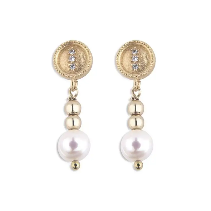 Pendientes perla y circonia