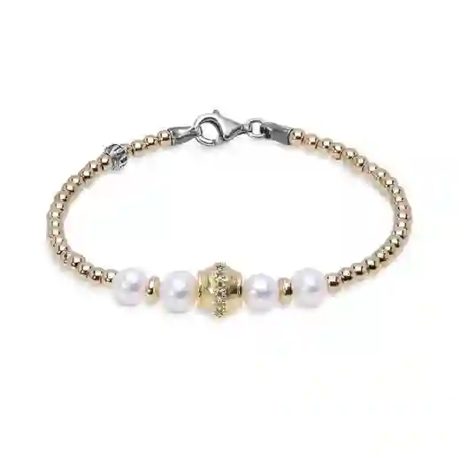 Pulsera perlas platadepalo