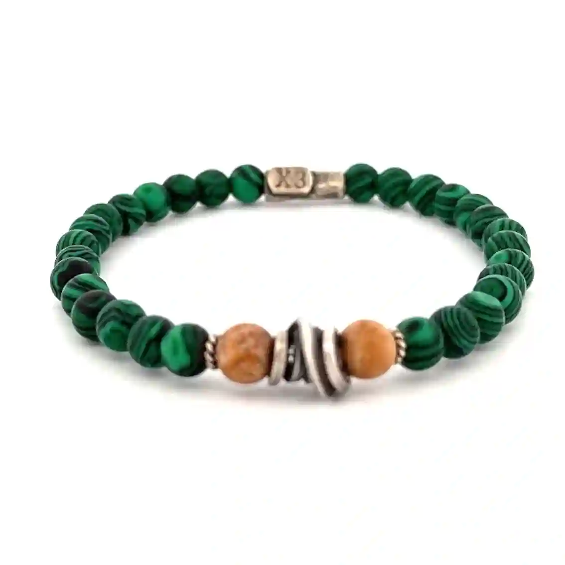Pulsera Malaquita y Plata