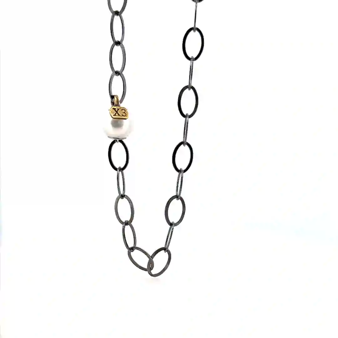 Collar cadena y perla
