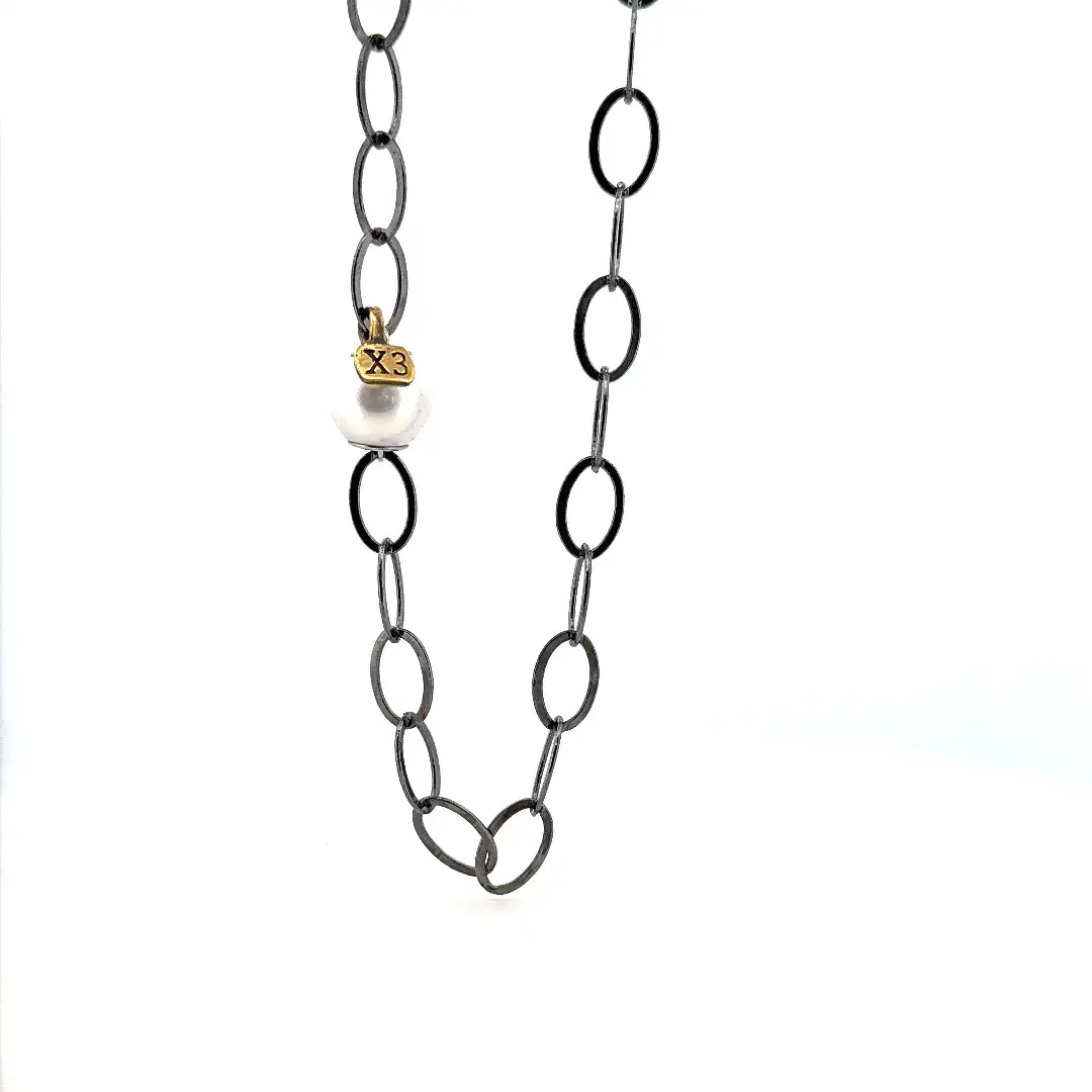 Collar cadena y perla