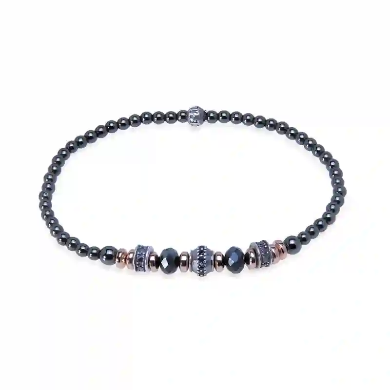 Pulsera Mujer Bolas Hematite Platadepalo