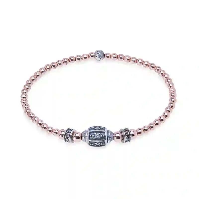 Pulsera Cuentas Mujer Oro Rosa