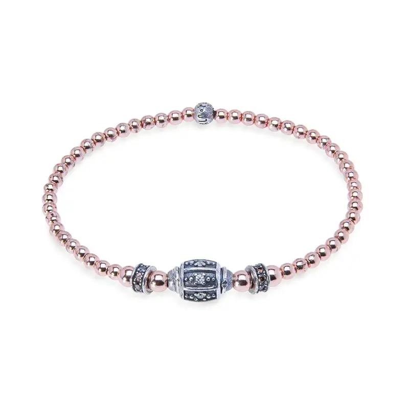 Pulsera Cuentas Mujer Oro Rosa