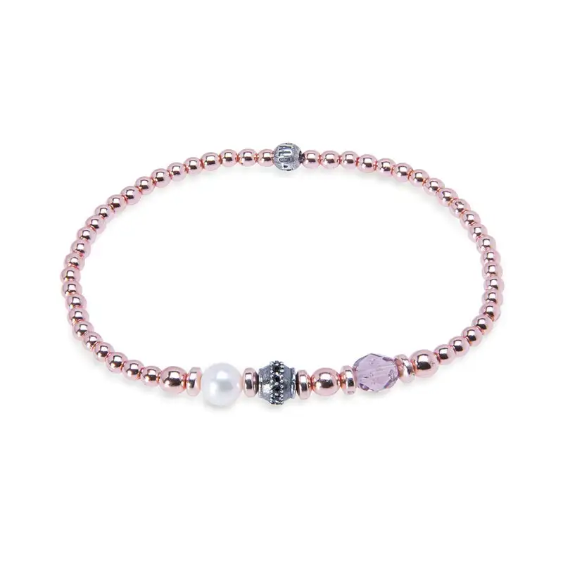 Pulsera Cuentas Bronce Oro Rosa