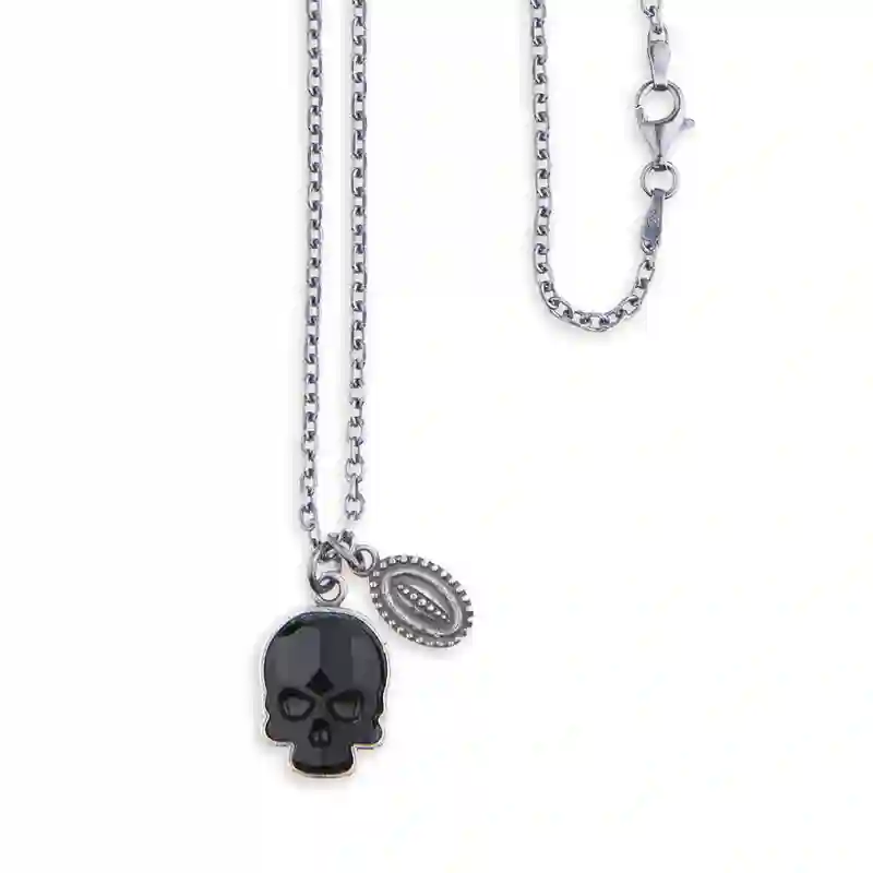 Collar calavera platadepalo