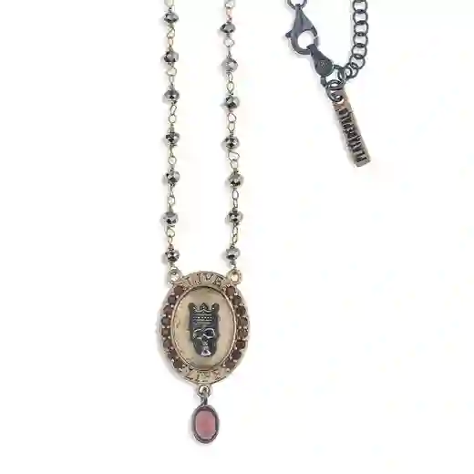 Collar Calavera Platadepalo Bronce