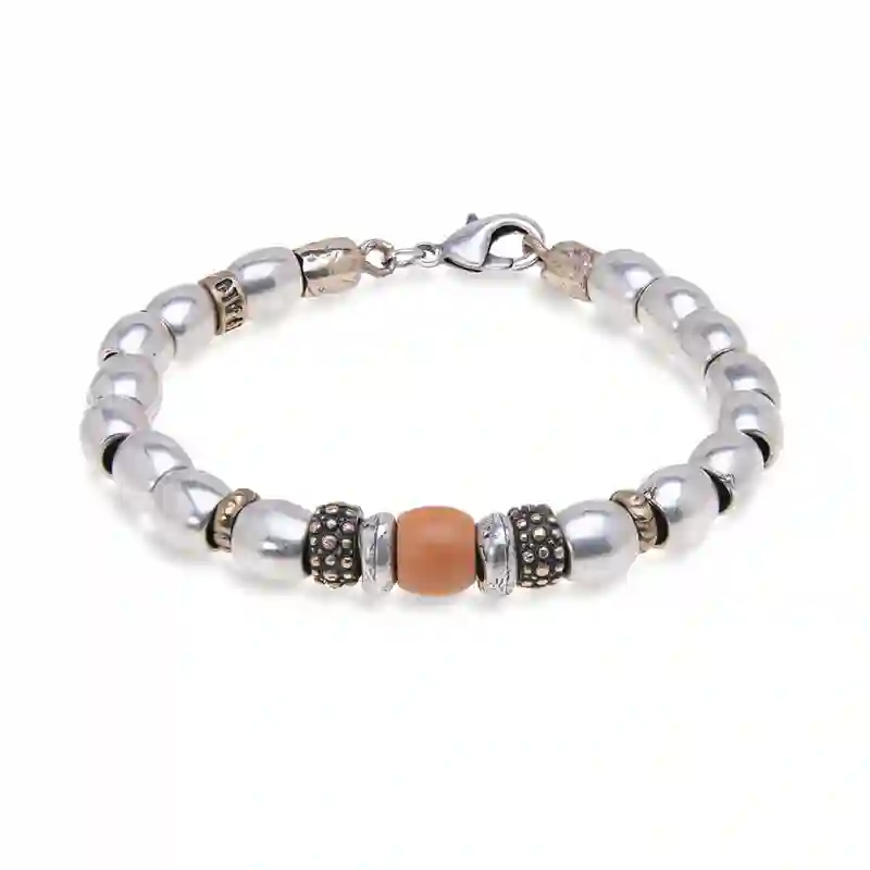 Pulsera cuentas plata ursa
