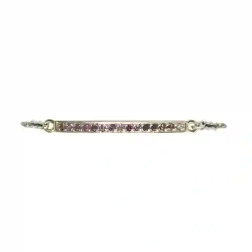 Pulsera Plata y Oro Con Rodonitas