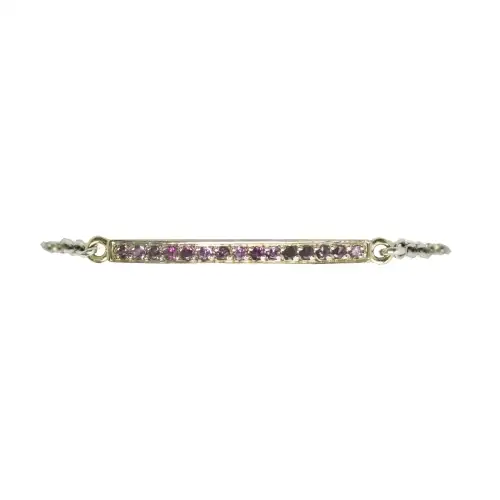 Pulsera Plata y Oro Con Rodonitas